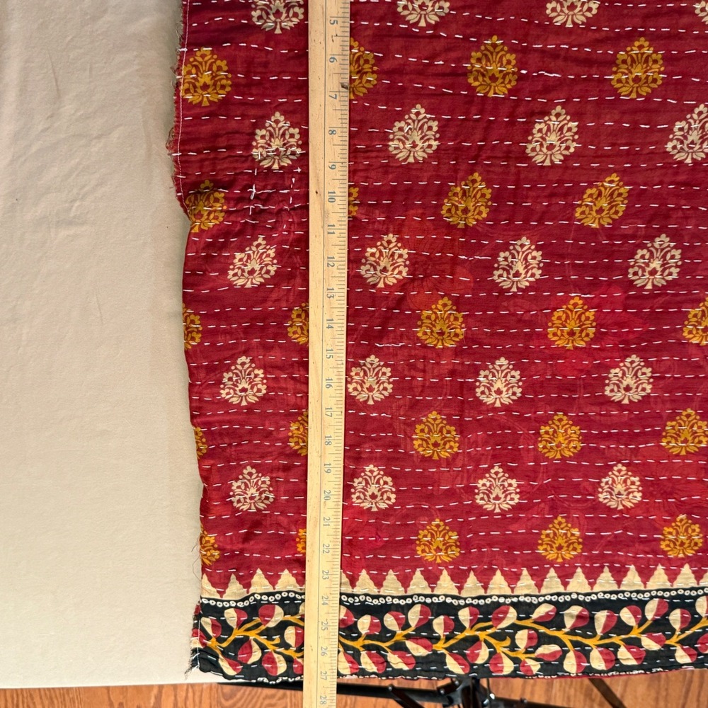 Kantha Tunic Top Reversible Boho Hippie Recycled Sari One Size Artsy Funky - Picture 8 of 8